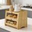 Boîte à pain double couche avec porte en acrylique, contenant à pain en bois de grande capacité pour le rangement du comptoir de cuisine, garde-pain de style maison de campagne-205679669