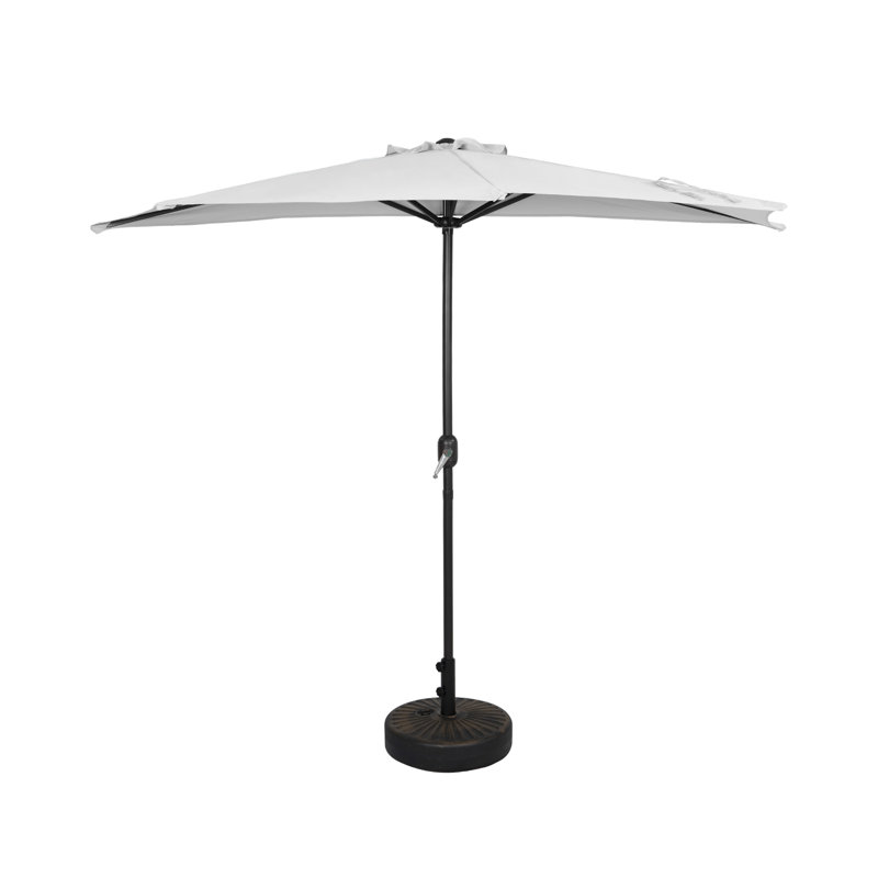 Parasol de marché 9 pi Nicholls, Blanc, bronze