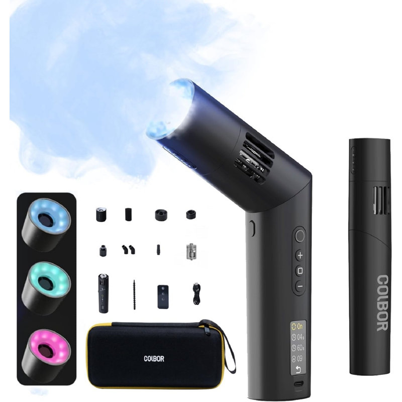 Cf5 Machine à brouillard intelligente avec lumière RVB magnétique et télécommande - Machine à fumée portative 40 W pour les fêtes, la photographie, la décoration intérieure