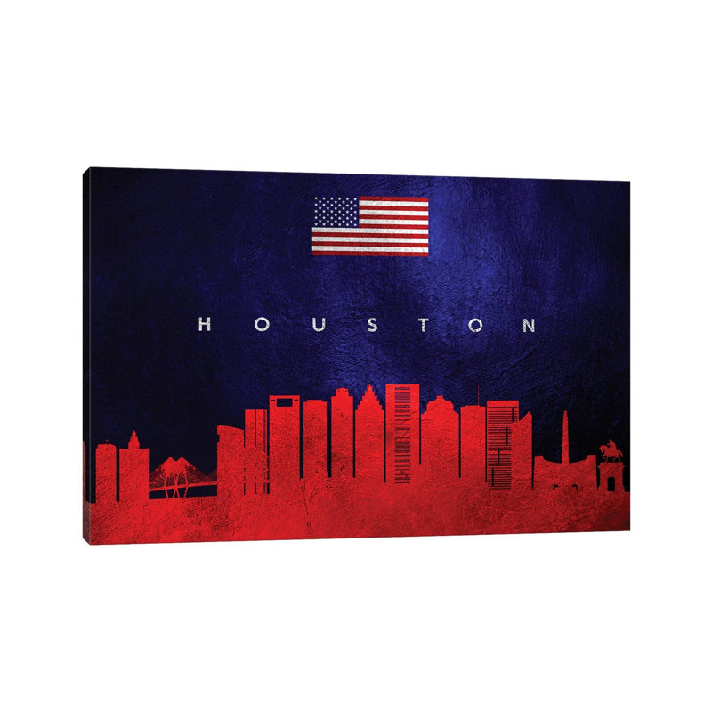 Houston Texas Skyline by Adrian Baldovino - Wrapped Canvas Print, 30.48 cm H x 45.72 cm W