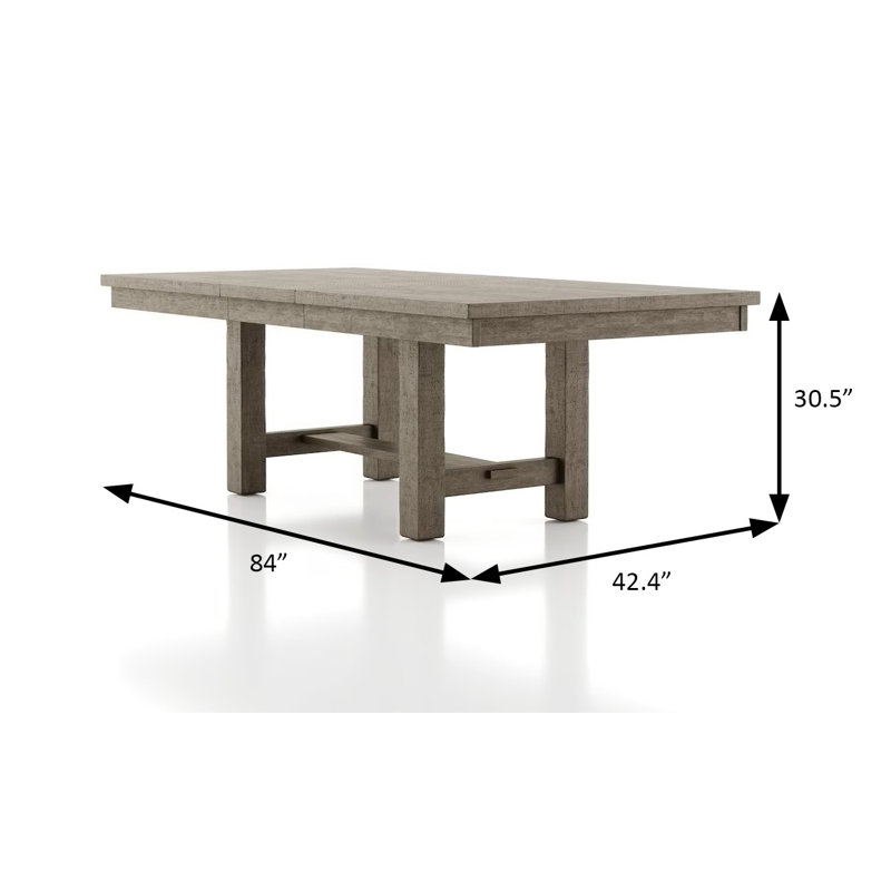 84" W Rustic Dining Table W/ 1 X 18 Leaf