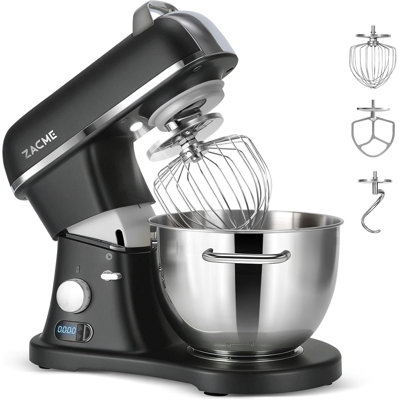 Mélangeur sur socle commercial de 8,4 pintes 800 W avec moulage sous pression en aluminium conforme à la norme NSF / ANSI 8-2023, Mélangeur de cuisine électrique sur socle avec bol en acier inoxydable de 8 L, crochet à pâte, fouet et batteur