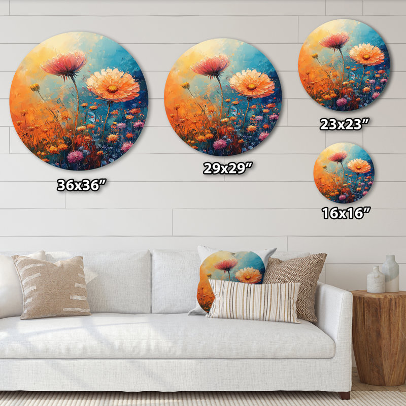 Kazushige - Traditional Orange Metal Art Print, 23" H x 23" W