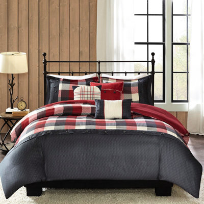 Housse de couette à chevrons grand format avec coussins double / grand
