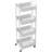 4-Tier Plastic Rolling Utility Cart with Handle, Multi-Functional Storage Trolley, Living Room, Kitchen, Movable Storage Organizer with Wheels-114210617-114210616