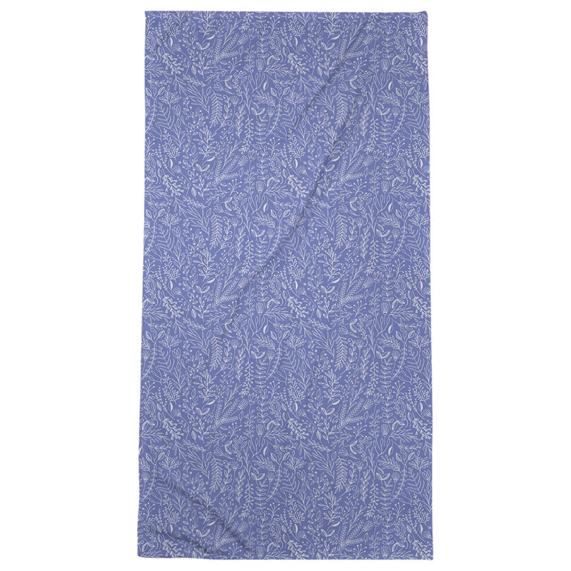 Serviette de bain florale ditsy classique, bleu
