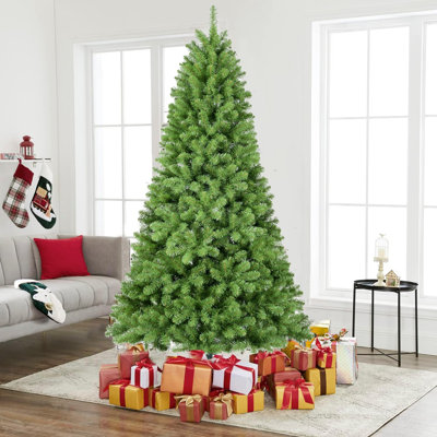 5Ft Christmas Tree, Green Artificial Christmas Tree With  498 PVC Branch Tips, Easy Assembly With Metal Stand And Hinged Branches