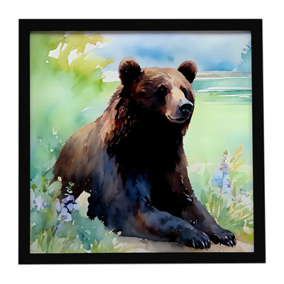 Ours noir américain, impression sur métal encadrée