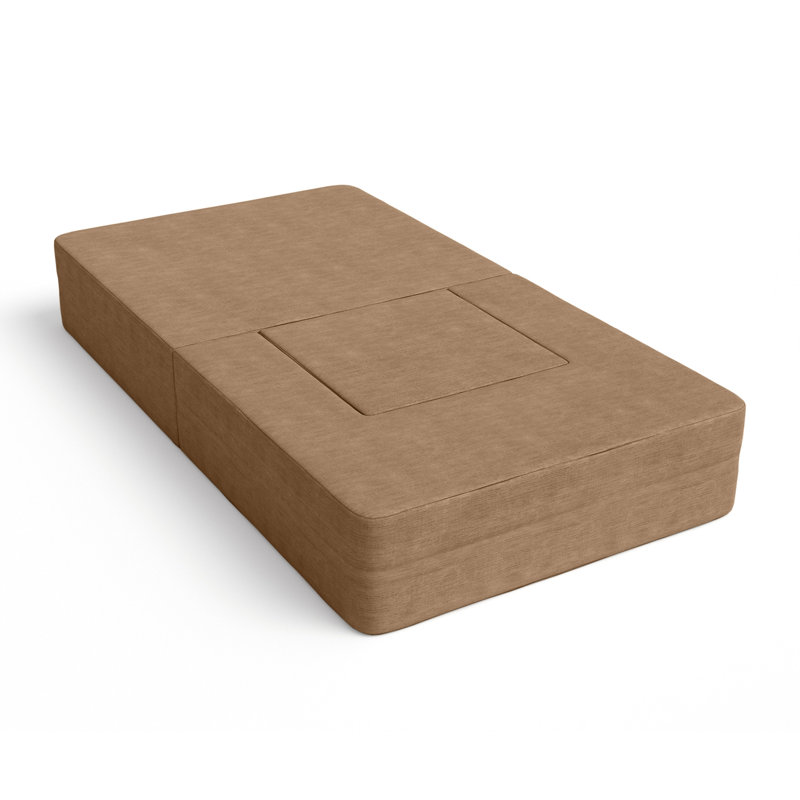 Shontae Zipline Convertible Compression Sleeper Chair & Ottoman / Twin-Size Bed, Toffee 100% Polyester