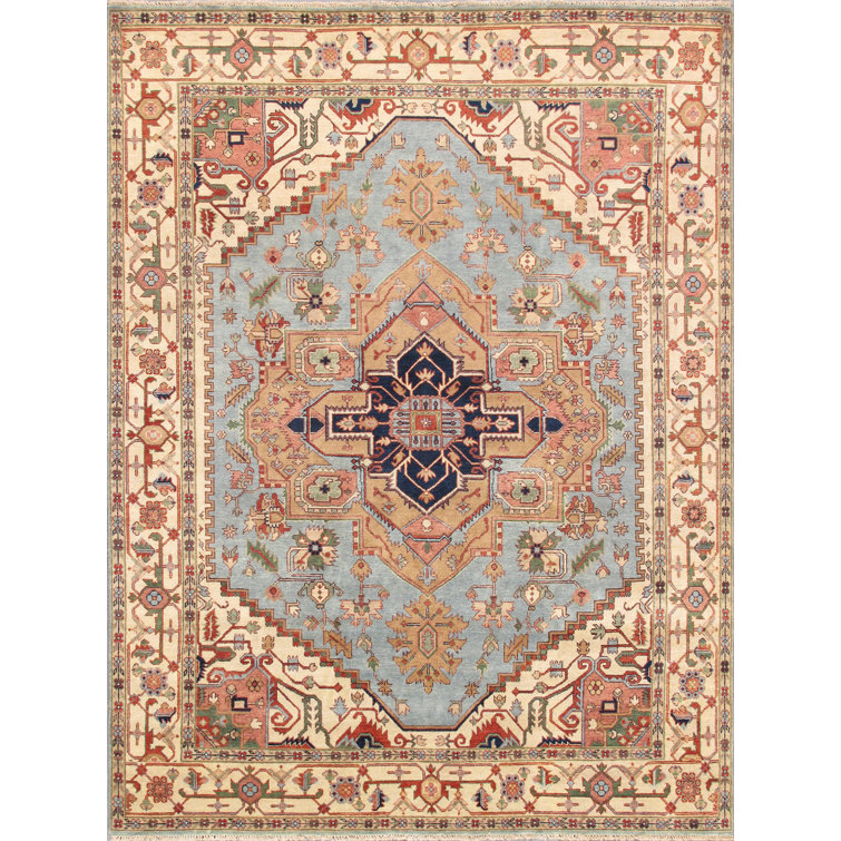 Serapi Hand Knotted Wool Oriental Area Rug in Ivory