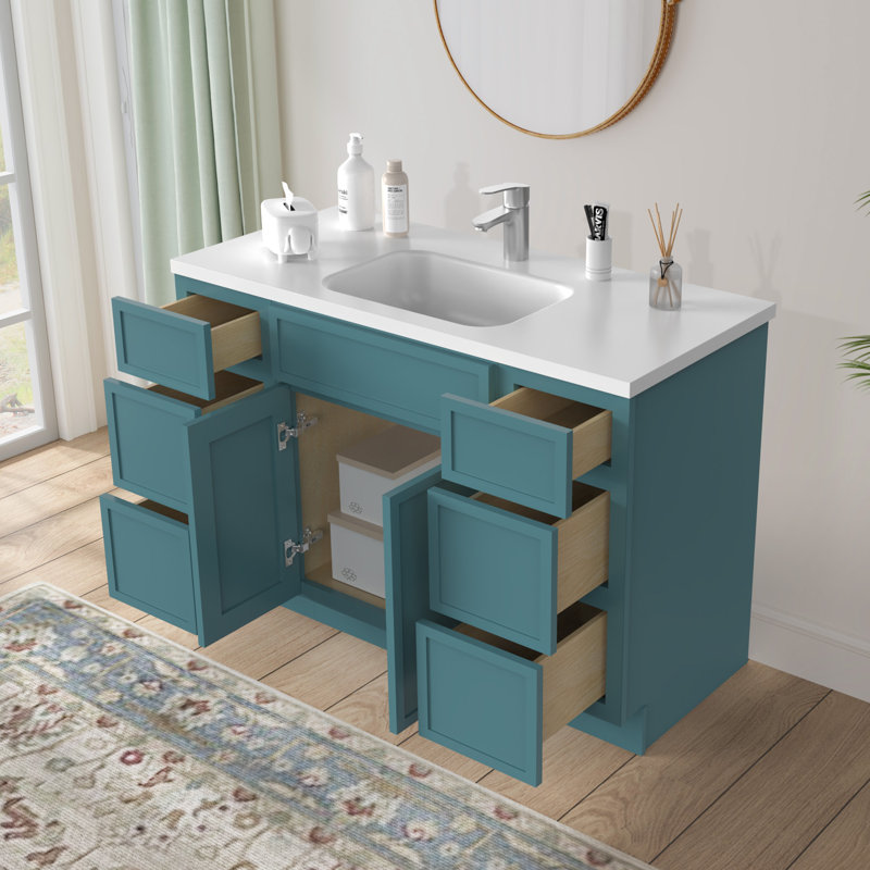 Base de meuble-lavabo simple 48 po seulement, Sarcelle