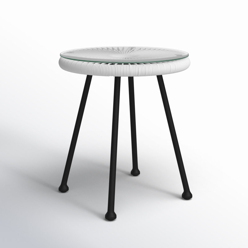 Table d'appoint d'extérieur, Blanc