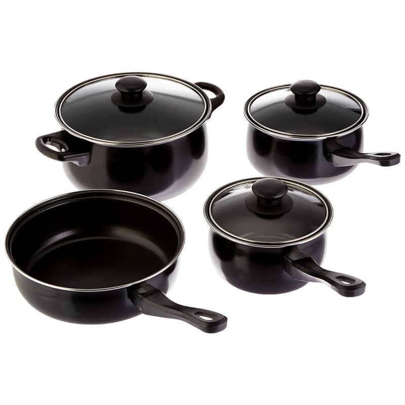 Chef Du Jour 7-Piece Non-Stick Cookware Set, Black