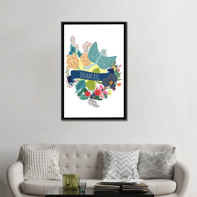 Art sur toile big’rêve, H 26 po x l 18 po x P 1,5 po, Toile avec cadre noir, Pas de tapis
