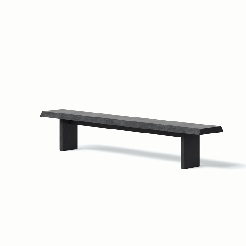 Brooks Bench, Ebonized, 18" H x 102" W x 15" D