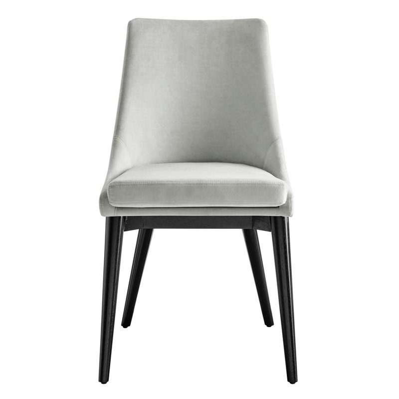 Modway Viscount Performance Velvet Dining Chair, Light Gray, 1