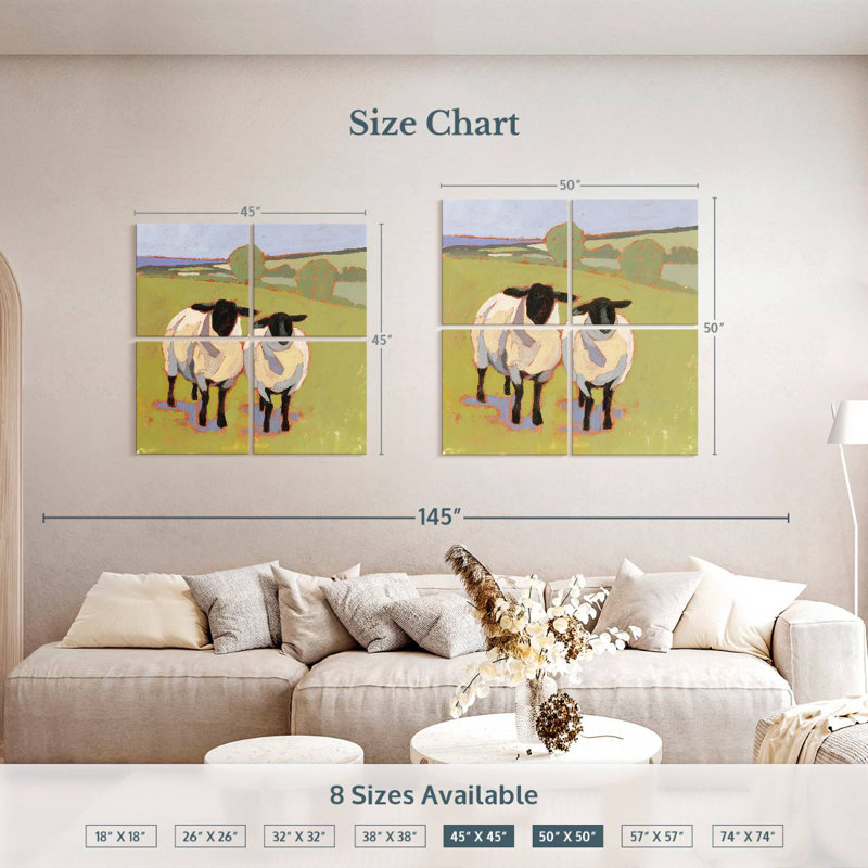 Brampt Suffolk Sheep I, 45" H x 45" W