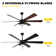 72" Large 6-Blade Modern Ceiling Fan With LED Lights And Remote 6-Speed, 3-Colour, Reversible DC Motor