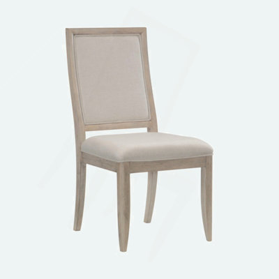 Modern Contemporary Side Chairs Set of 2, Upholstered Seat and Back Gray Finish Wooden Furniture