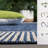 Beach House Power Loom Polypropylene Plastic; Polyester Striped Indoor / Outdoor Rug-2128753211