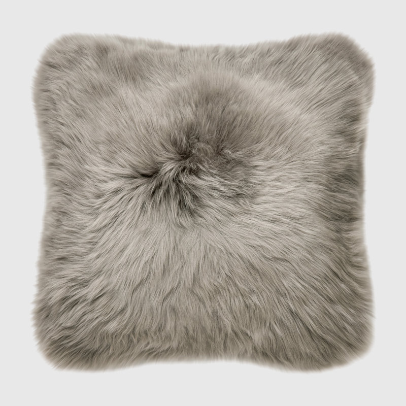 Fieldman Leather Reversible Throw Pillow, Mushroom