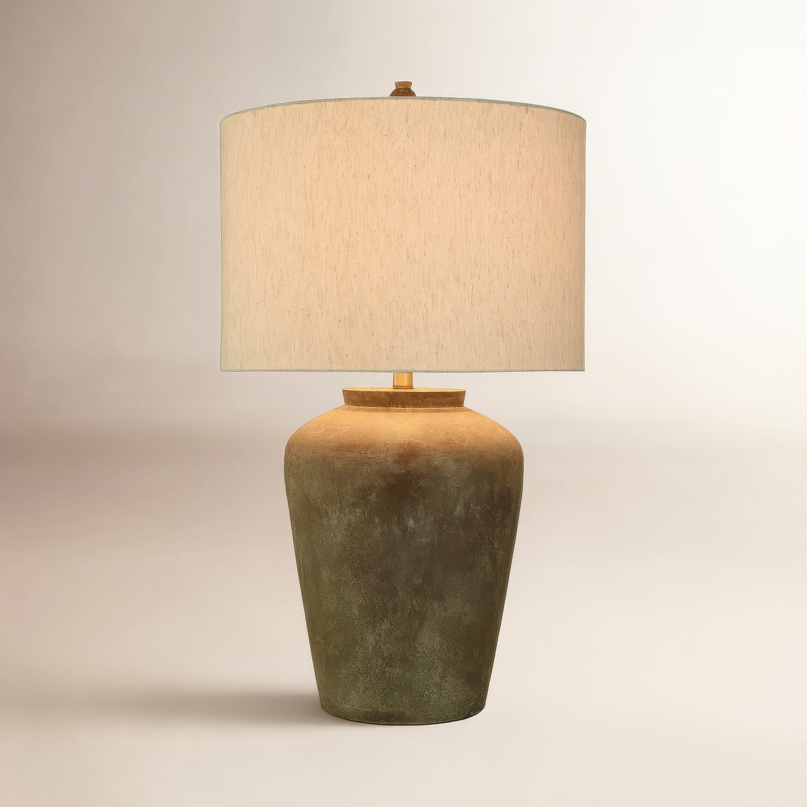 Daveney Concrete Table Lamp, Aged Brown, Beige