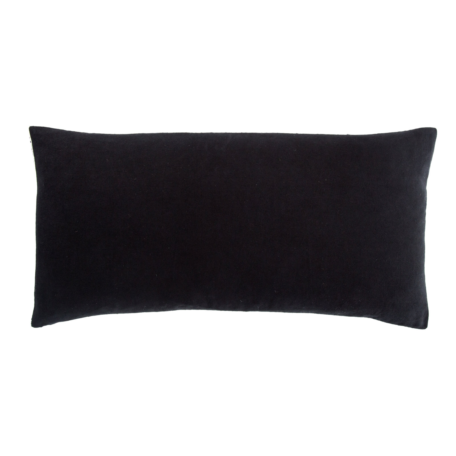 Mercado Embroidered Cotton Lumbar Throw Pillow, 12" x 24", Polyfill