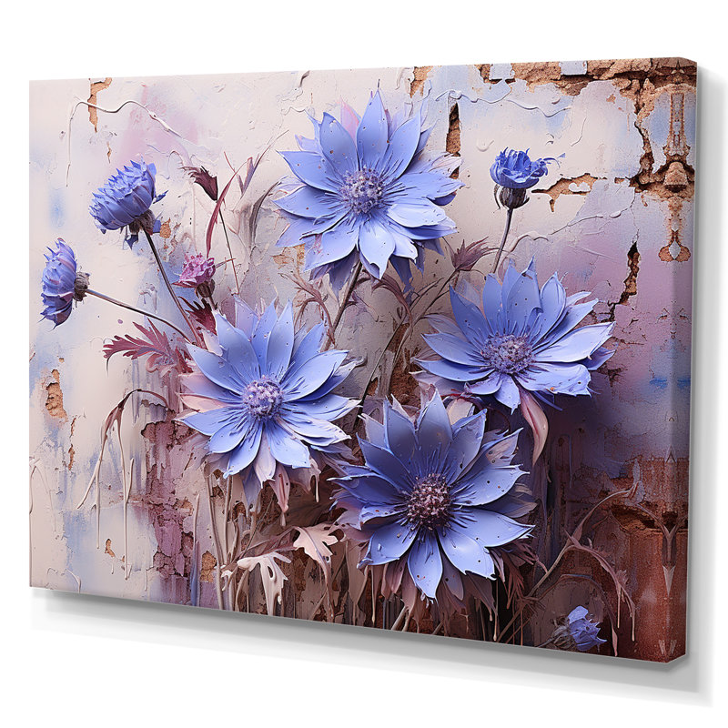 Mauve cornflowers mauve, Toile tendue, H 12 po x l 20 po