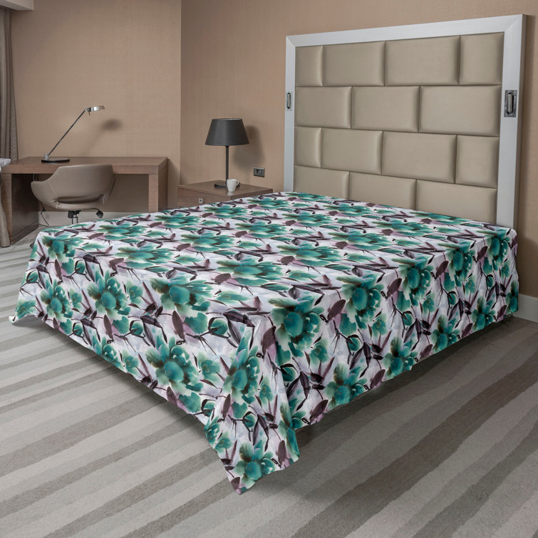 Drap plat à motif floral bohème Ambesonne