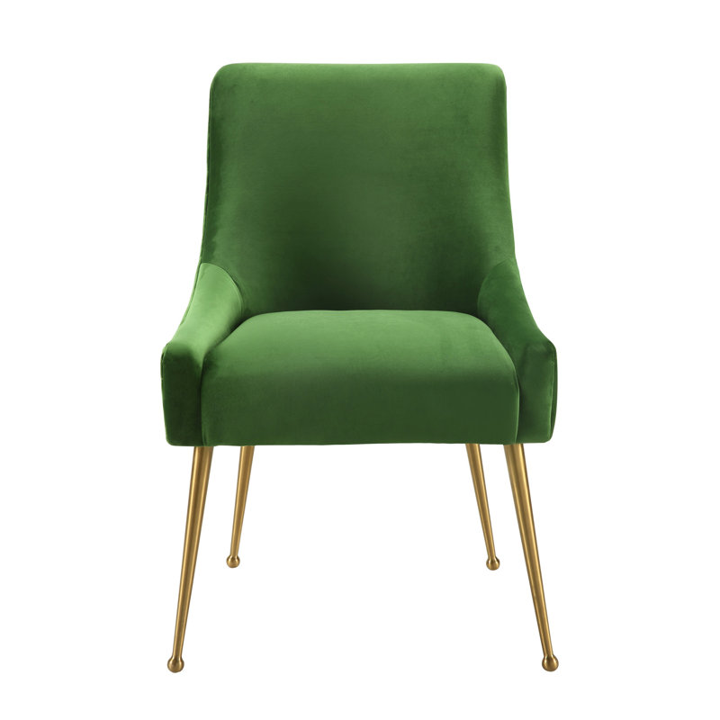 48.3cm H Velvet Upholstered Side Chair, Green