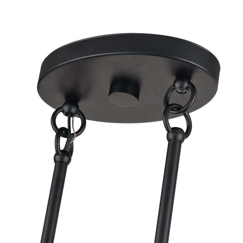 Acordia 4 Light Black Large Linear Chandelier, Matte Black, 4