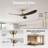 60" Ceiling Fan with Light High Airflow 6-Speed, Low Noise Reversible DC Motor ABS Blades, 3CCT Dim-561397525