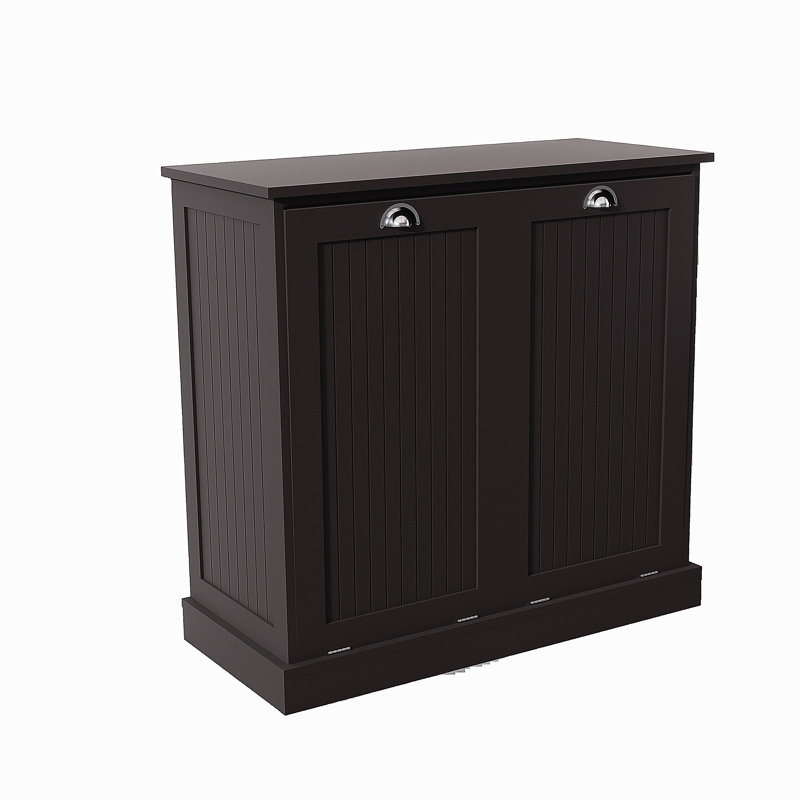 Armoire de trieur de linge à deux compartiments inclinable - noir