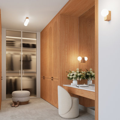 Solid Wood Flush Mounted Sconce