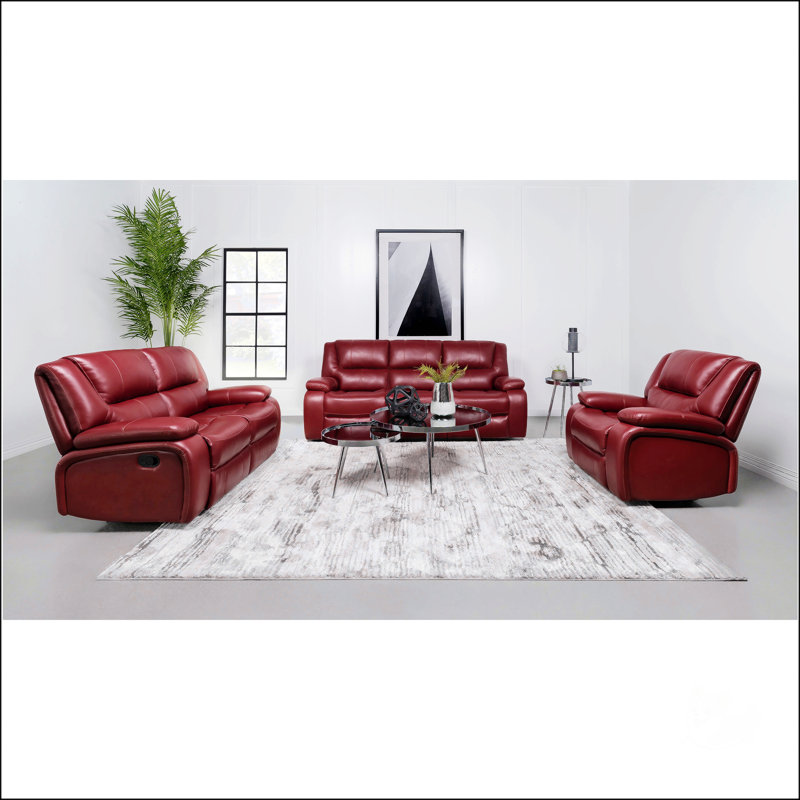 Three-Piece Reclining Sofa Set For Ultimate Relaxation With Comfortable Cushions And Stylish Design
