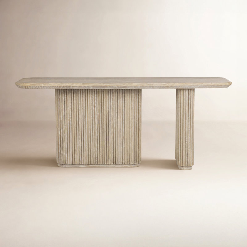 Vander 72'' W Solid Wood Console Table, Cream Washed