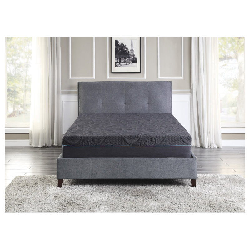 11 Inch Queen Size Gel-Infused Memory Foam Hybrid Mattress with Pocket Coils, Medium Firm Support, CertiPUR-US Certified, Dark Gray Mattress in a Box