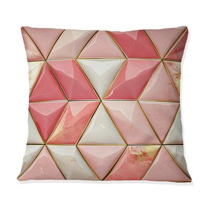 Coussin rose rose Midcentury Triangle II - Midcentury