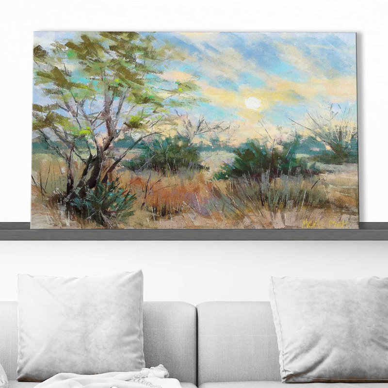 Texas Sunrise par - Peinture, Toile tendue, H 24 po x l 40 po x P 1,5 po