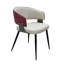 Ensemble de 2 chaises de salle à manger modernes rembourrées avec accoudoirs, en cuir microfibre bicolore-919473670-920950810