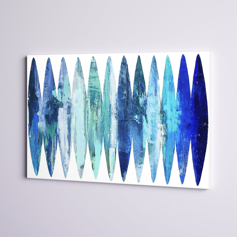 «Abstract Surfboard Blues» par David Moore - reproduction d'art, Toile tendue, H 40 po x l 60 po, Sans cadre