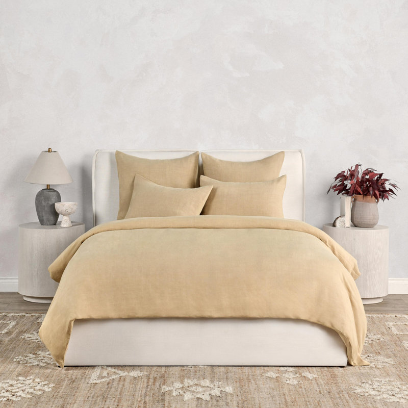Paloma Hemp Fabric Duvet, King Duvet Cover, Amber