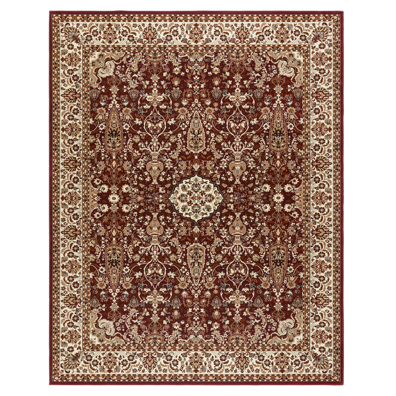 Majestic Gordean Traditional Oriental Floral Wide Border Area Rug, Rectangle 5'3" x 7'5"