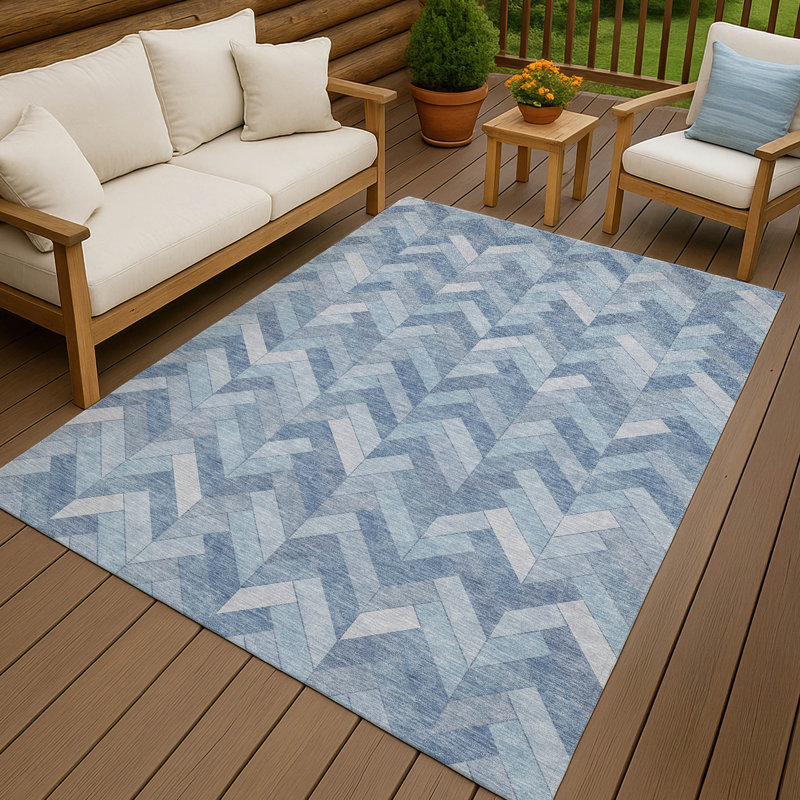 Machine Washable Indoor/Outdoor Chantille ACN2297 Geometric Rug, Rectangle 5' x 7'6"