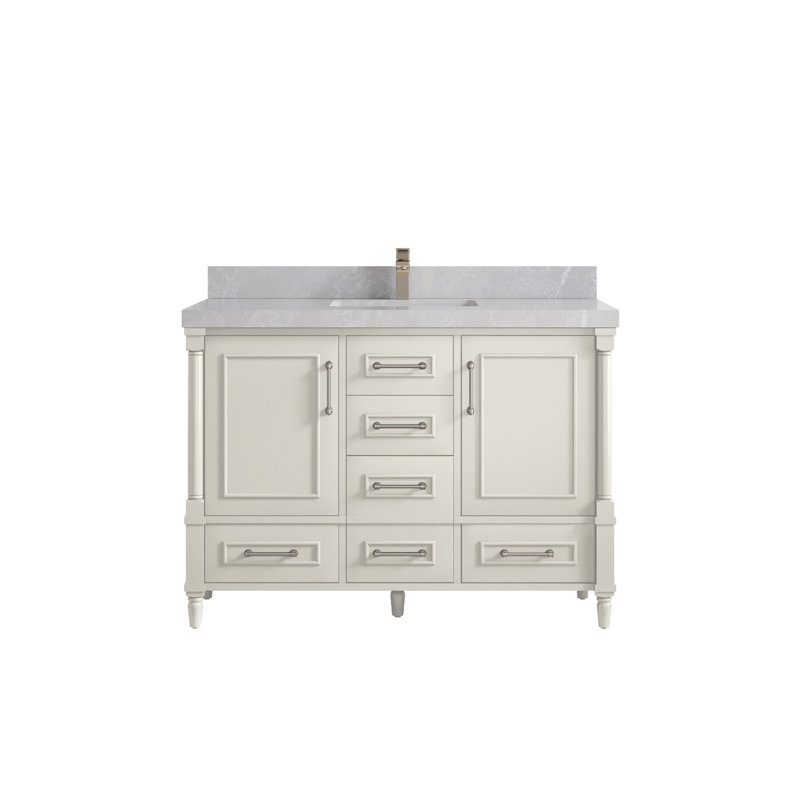 Meuble-lavabo simple avec comptoir 48 po Aberdeen, Gris perle