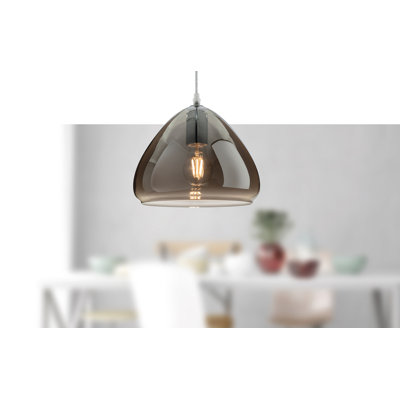 1 - Light Silver Dome Pendant