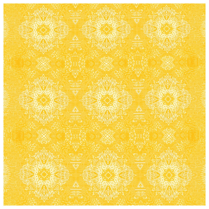 Yellow Mandala Pattern Double Sided Throw Pillows, 16 x 16 inches