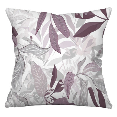 Coussin décoratif réversible en mélange de coton à motif de feuilles