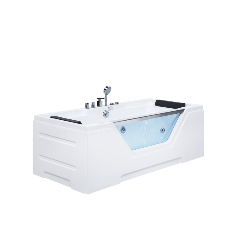 Figy 1700mm x 800mm Corner Whirlpool Acrylic Bathtub with Tap