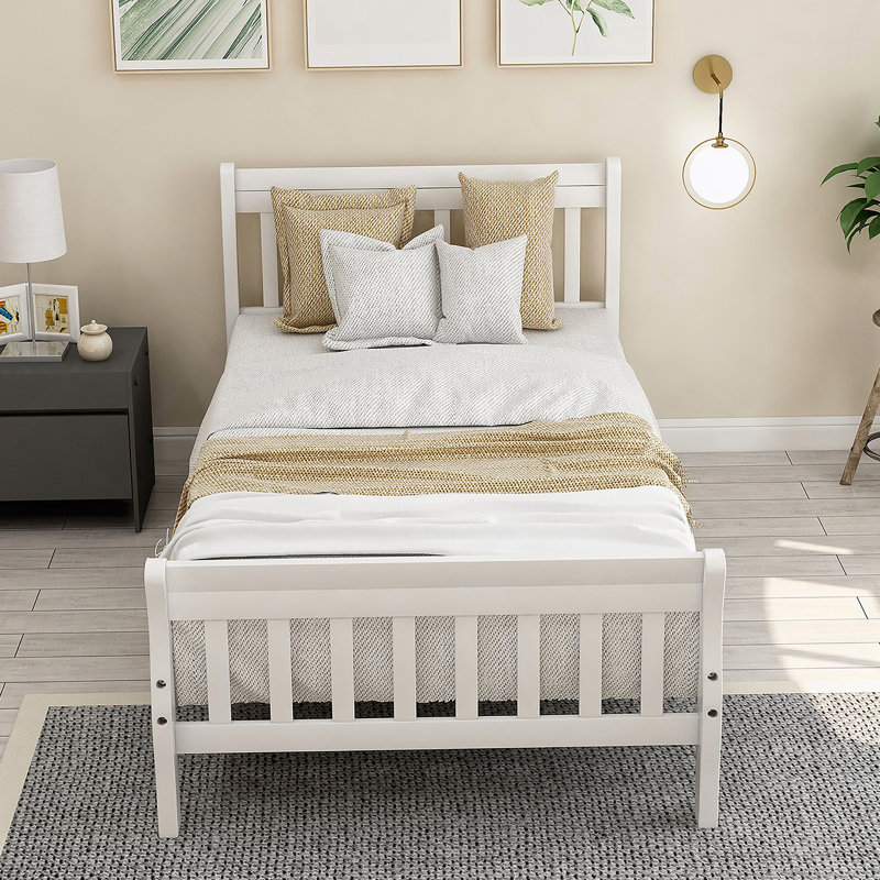 Lit plateforme Wood, Blanc
